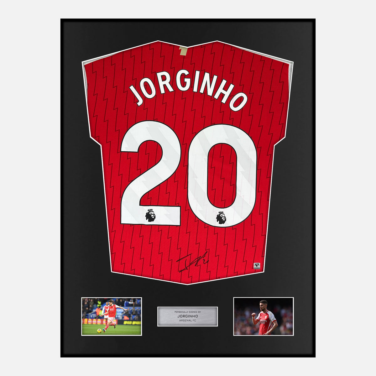 Framed Jorginho Signed Arsenal Shirt 2023-24 Home [Classic] — Verified autograph with NFC and certificate | The Vault
