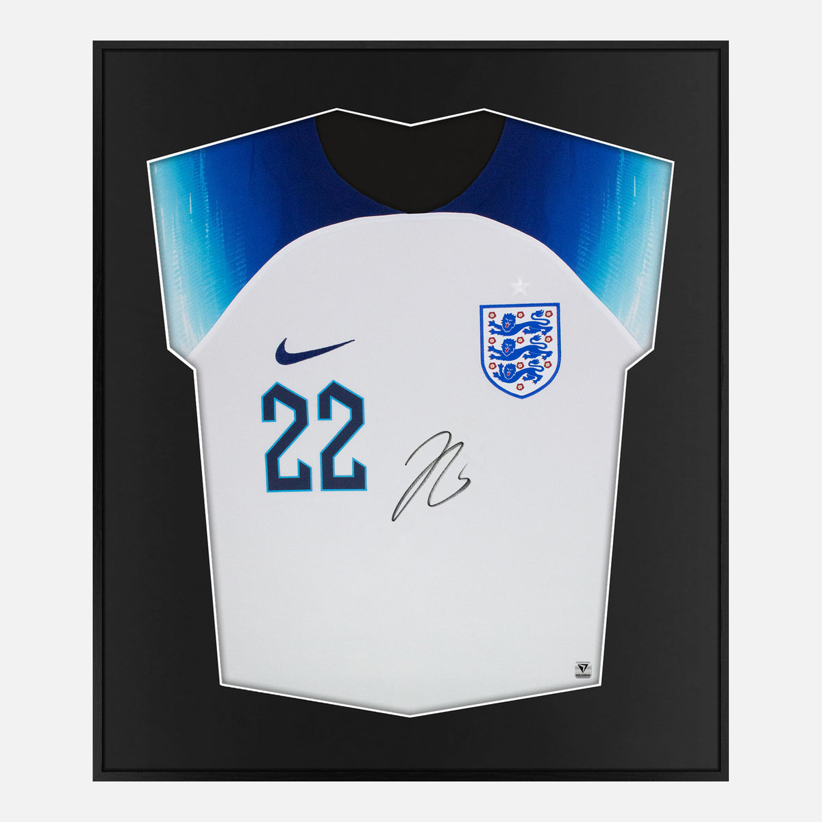 Framed Bellingham Signed England Shirt, Home White [Lite] — Authentic signature with NFC and COA | The Vault