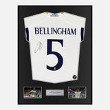Framed Jude Bellingham Signed Real Madrid Shirt 2023-24 Home [Classic]