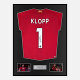 Framed Jurgen Klopp Signed Liverpool Shirt 2019-20 Home [Classic]