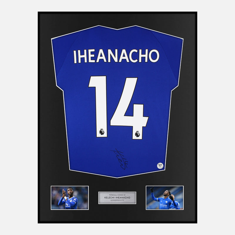 Framed Kelechi Iheanacho Signed Leicester City Shirt [Modern]