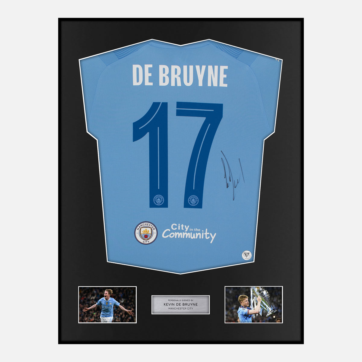 Framed Kevin De Bruyne Signed Manchester City Shirt [Classic] — Verified autograph with NFC and certificate | The Vault