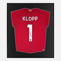 Framed Klopp Signed Shirt, Liverpool Home [Lite]