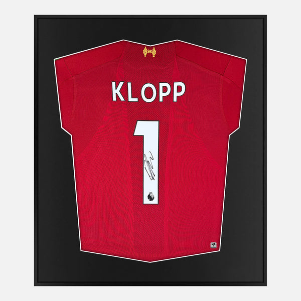 Framed Jurgen Klopp Signed Liverpool Shirt 2019-20 Home [Mini]
