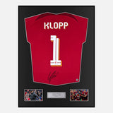 Framed Signed Jurgen Klopp Liverpool Shirt 2022-23 Home [Modern]