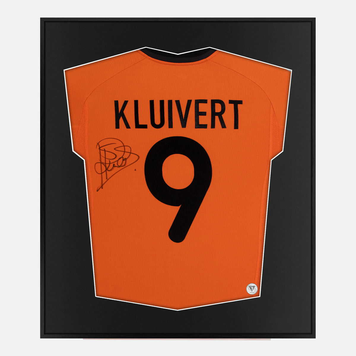 Framed Patrick Kluivert Signed Shirt, Netherlands 2000-02 Home [Lite] — Authentic signature with NFC and COA | The Vault