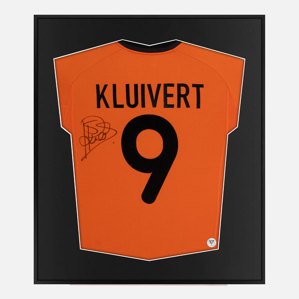 Framed Patrick Kluivert Signed Shirt, Netherlands 2000-02 Home [Lite]