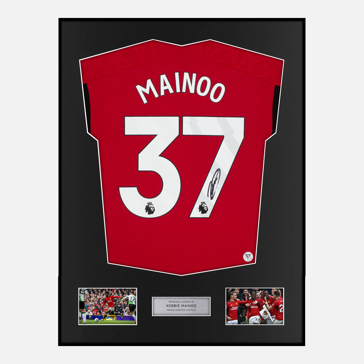 Framed Kobbie Mainoo Signed Manchester United Shirt Home 2023-24 [Classic] — Verified autograph with NFC and certificate | The Vault
