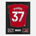 Framed Kobbie Mainoo Signed Manchester United Shirt Home 2023-24 [Classic]