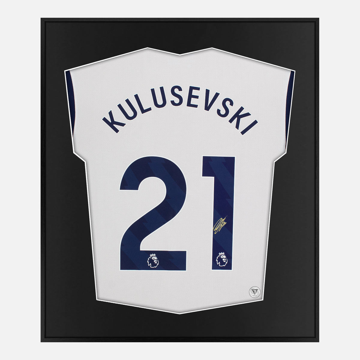 Framed Kulusevski Signed Shirt, Tottenham Hotspur Home [Lite] — Authentic signature with NFC and COA | The Vault