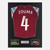 Framed Kurt Zouma Signed West Ham United Shirt 2022-23 Home [Modern]