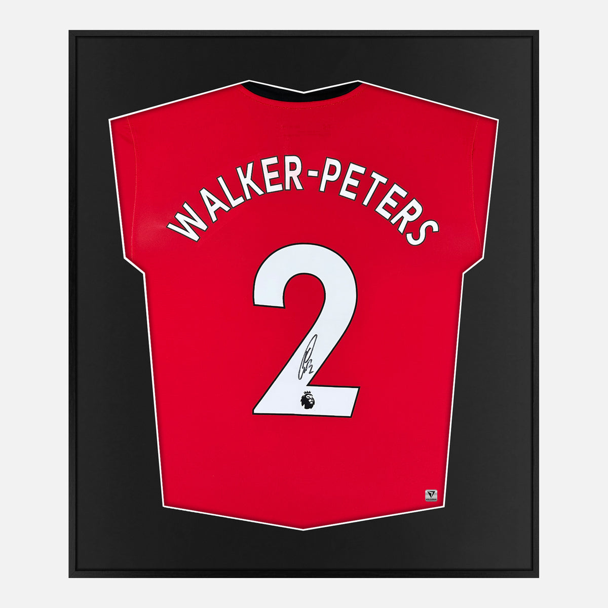 Framed Walker-Peters Signed Southampton Shirt, Red [Lite] — Authentic signature with NFC and COA | The Vault