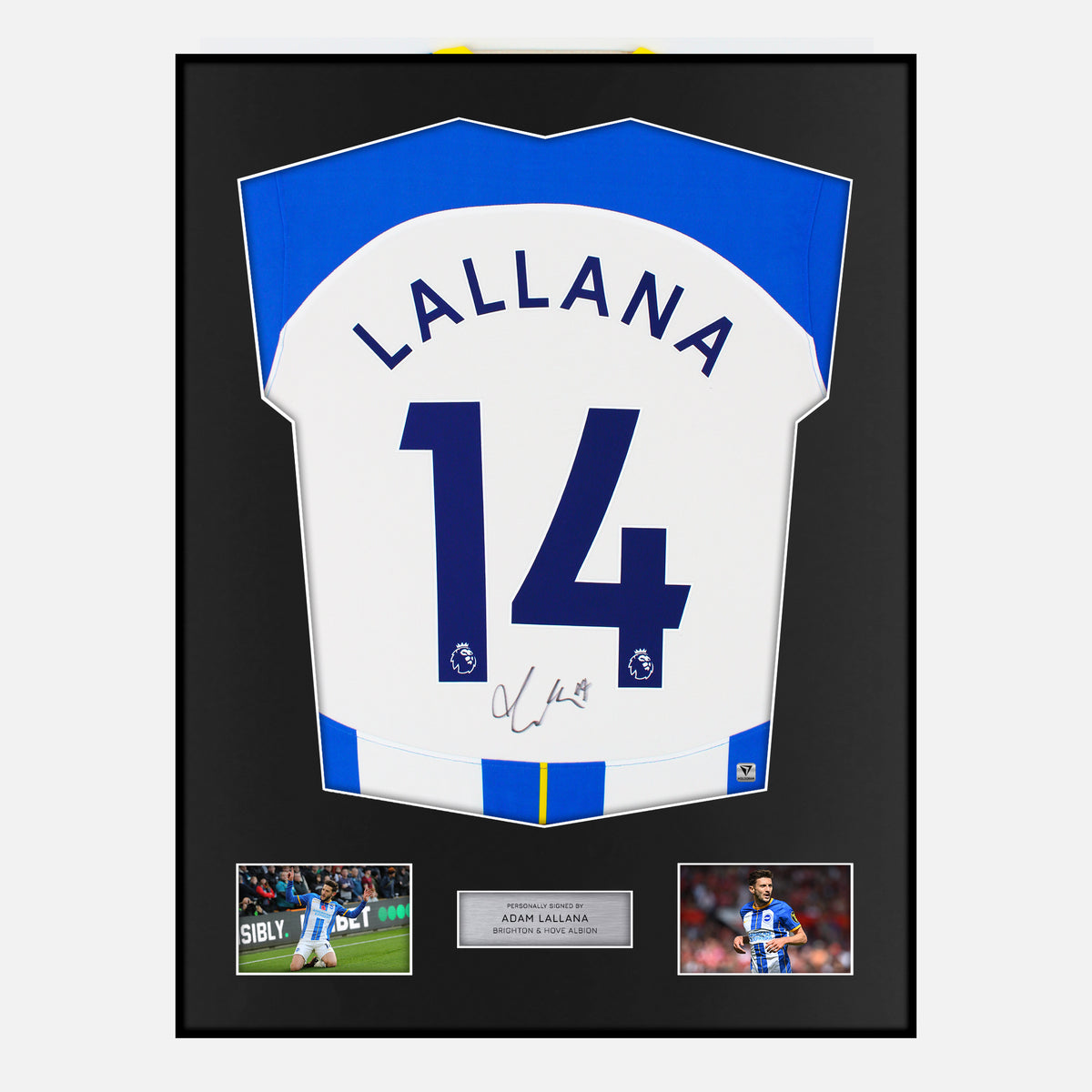 Framed Adam Lallana Signed Brighton Shirt Home 2022-23 [Classic] — Verified autograph with NFC and certificate | The Vault