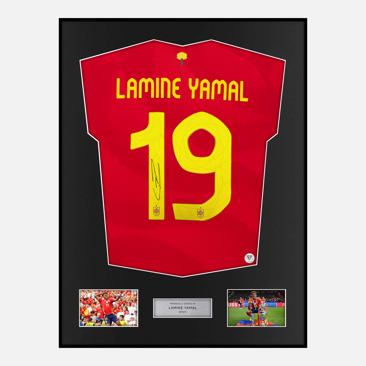 Framed Lamine Yamal Signed Spain Shirt Euro 2024 Winners [Classic] — Verified autograph with NFC and certificate | The Vault