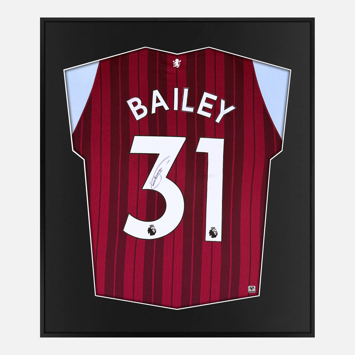 Framed Leon Bailey Signed Shirt, Aston Villa Home [Lite] — Authentic signature with NFC and COA | The Vault