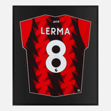 Framed Lerma Signed Shirt, AFC Bournemouth Home [Mini]