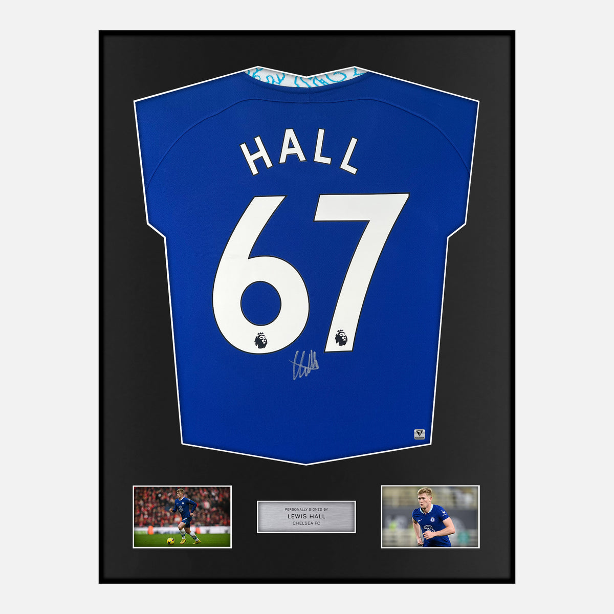 Framed Lewis Hall Signed Chelsea Shirt 2022-23 Home [Classic] — Verified autograph with NFC and certificate | The Vault