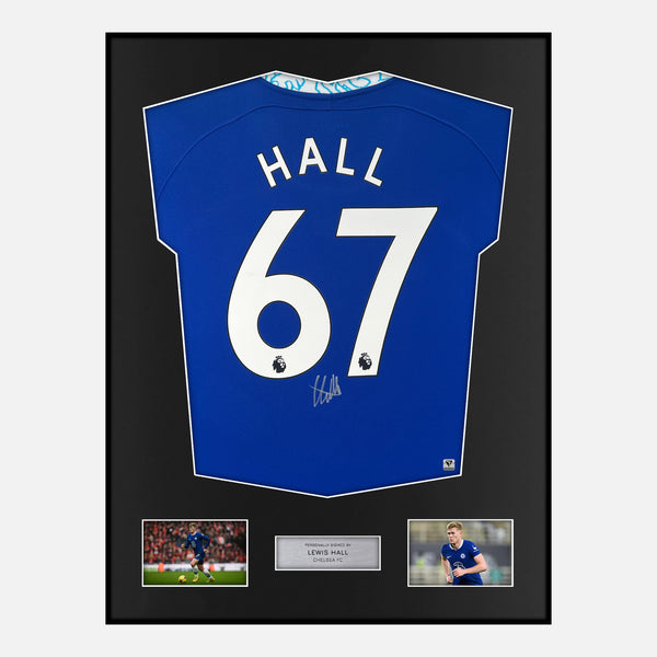 Framed Lewis Hall Signed Chelsea Shirt 2022-23 Home [Modern]