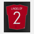 Framed Lindelof Signed Manchester United Shirt, Cup Home [Lite]