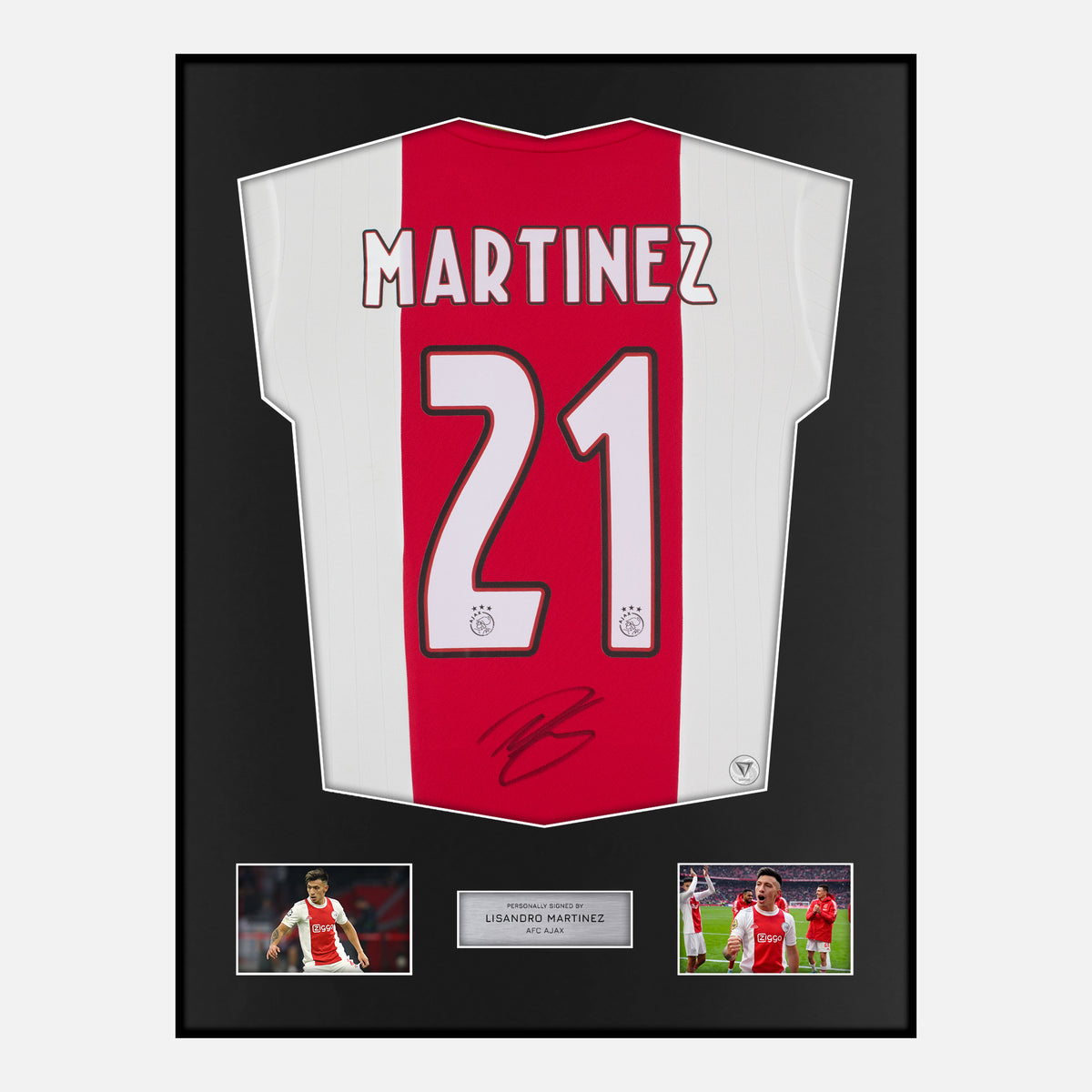 Framed Lisandro Martinez Signed Ajax Shirt Home 2022-23 [Classic] — Verified autograph with NFC and certificate | The Vault