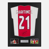 Framed Lisandro Martinez Signed Ajax Shirt Home 2022-23 [Modern]