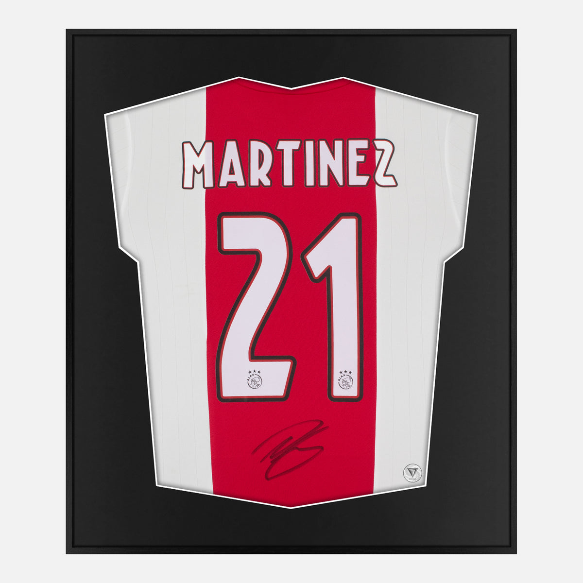 Framed Lisandro Martinez Signed Ajax Shirt Home 2022-23 [Lite] — Authentic signature with NFC and COA | The Vault