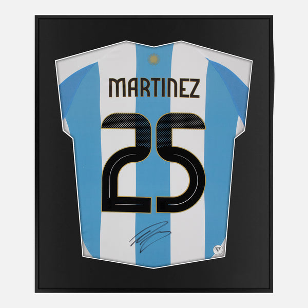 Framed Lisandro Martinez Signed Argentina Shirt, Copa America Winners [Lite]