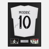 Framed Luka Modric Signed Real Madrid Shirt 2024-25 Home [Modern]