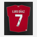 Framed Luis Diaz Signed Liverpool Shirt 2023-24 Home [Lite]