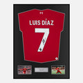 Framed Signed Luis Diaz Liverpool Shirt 2023-24 Home [Classic]