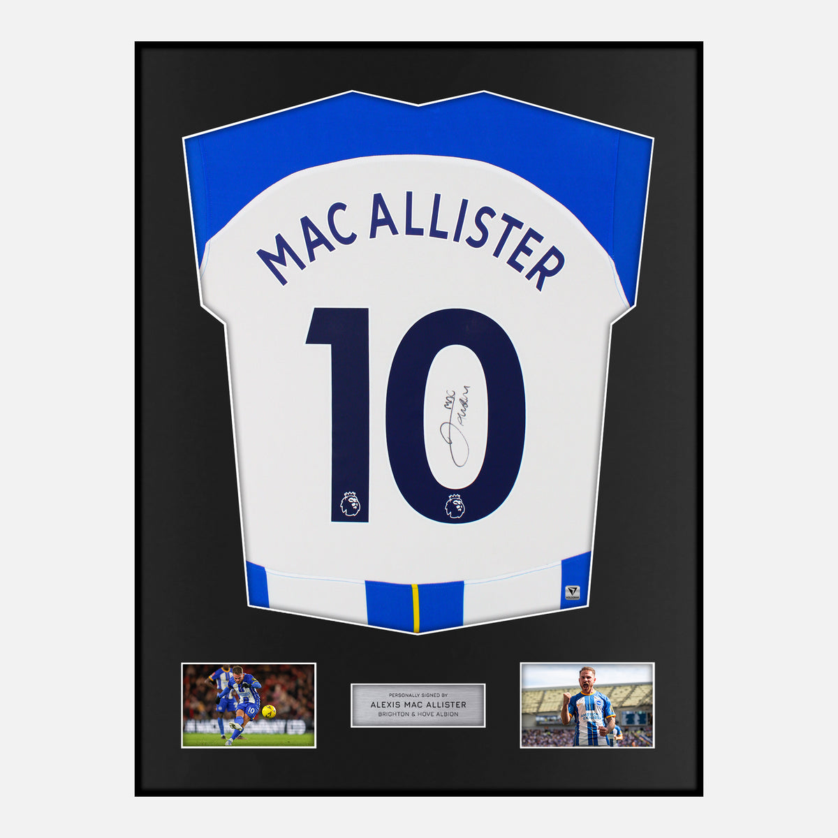 Framed Alexis Mac Allister Signed Brighton Shirt Home 2022-23 [Classic] — Verified autograph with NFC and certificate | The Vault