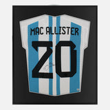 Framed Mac Allister Signed Argentina Shirt, World Cup Winners [Mini]