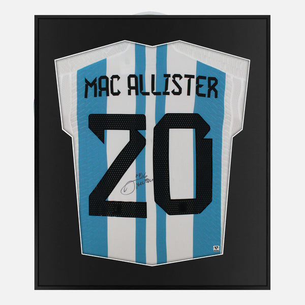 Framed Mac Allister Signed Argentina Shirt, World Cup Winners [Mini]