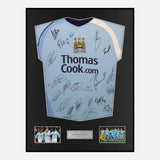 Framed Squad Signed Manchester City Shirt 2008-09 Home [Classic]