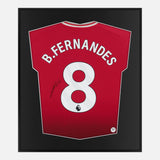 Framed Bruno Fernandes Signed Shirt, Manchester United Home [Lite]
