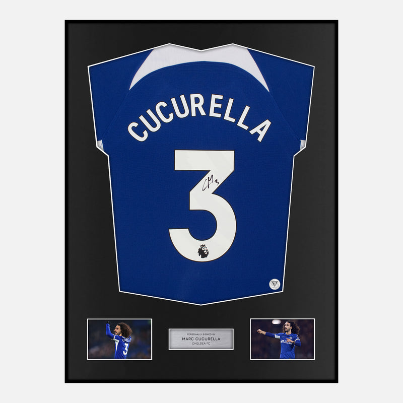 Framed Marc Cucurella Signed Chelsea Shirt 2023-24 Home [Modern]