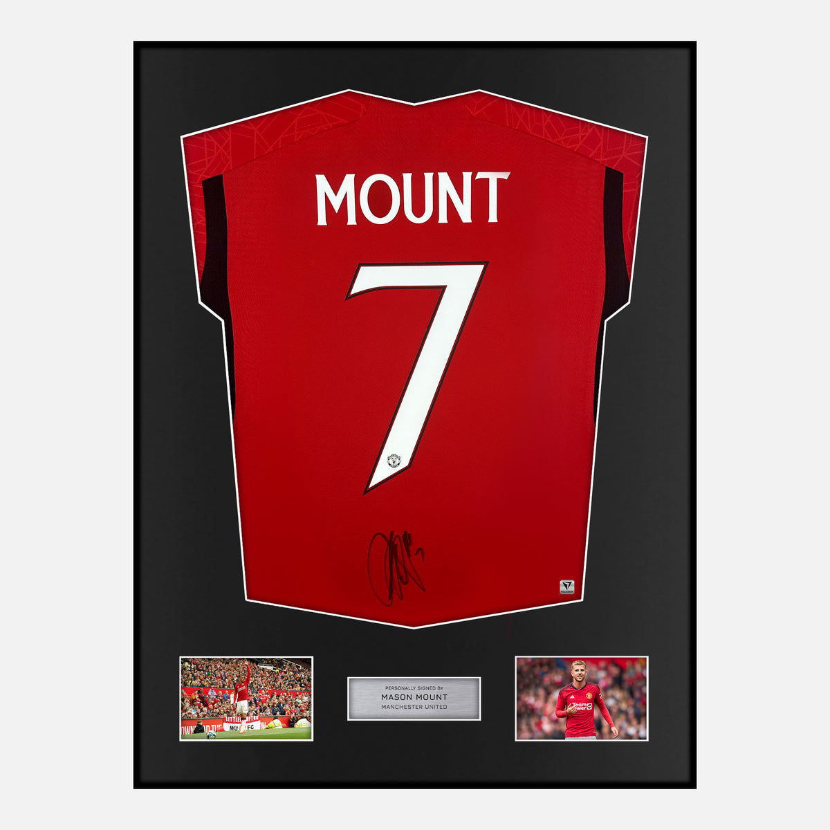 Framed Mason Mount Signed Manchester United Shirt Home 2023-24 [Classic] — Verified autograph with NFC and certificate | The Vault