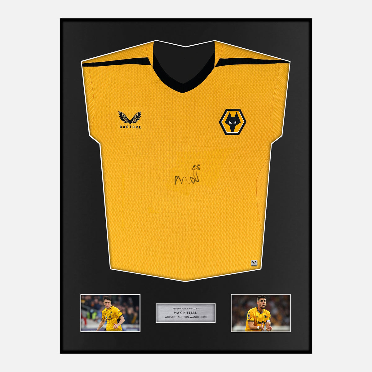 Framed Max Kilman Signed Wolves Shirt Home Front [Classic] — Verified autograph with NFC and certificate | The Vault