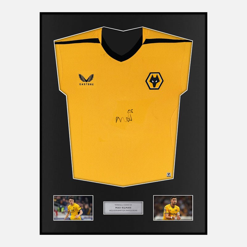 Framed Max Kilman Signed Wolves Shirt 2022-23 Home [Modern]