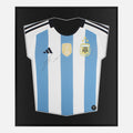 Framed Messi Signed Shirt, Argentina 2022 3 Star Edition [Lite]