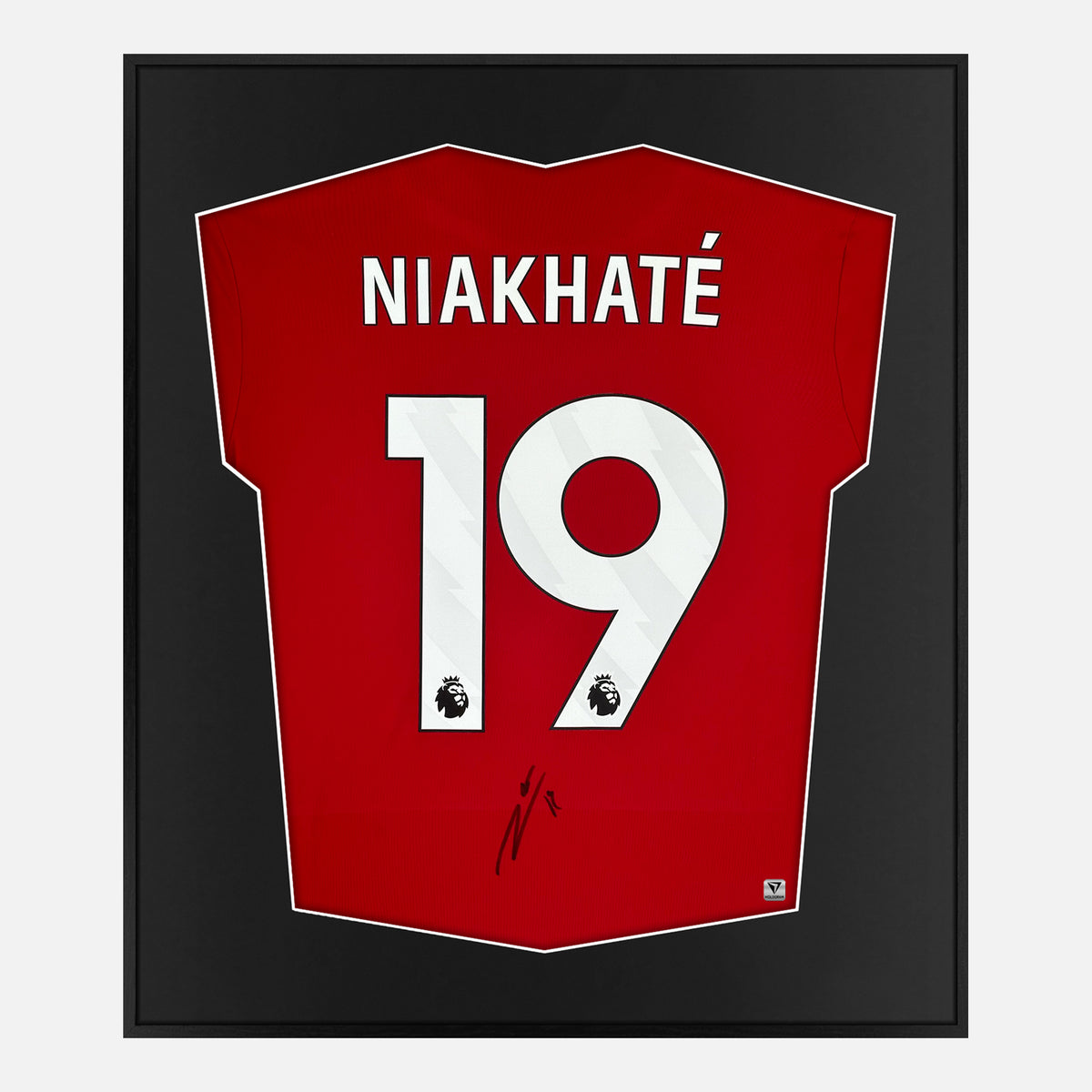 Framed Niakhaté Signed Shirt, Nottingham Forest Home Red [Lite] — Authentic signature with NFC and COA | The Vault
