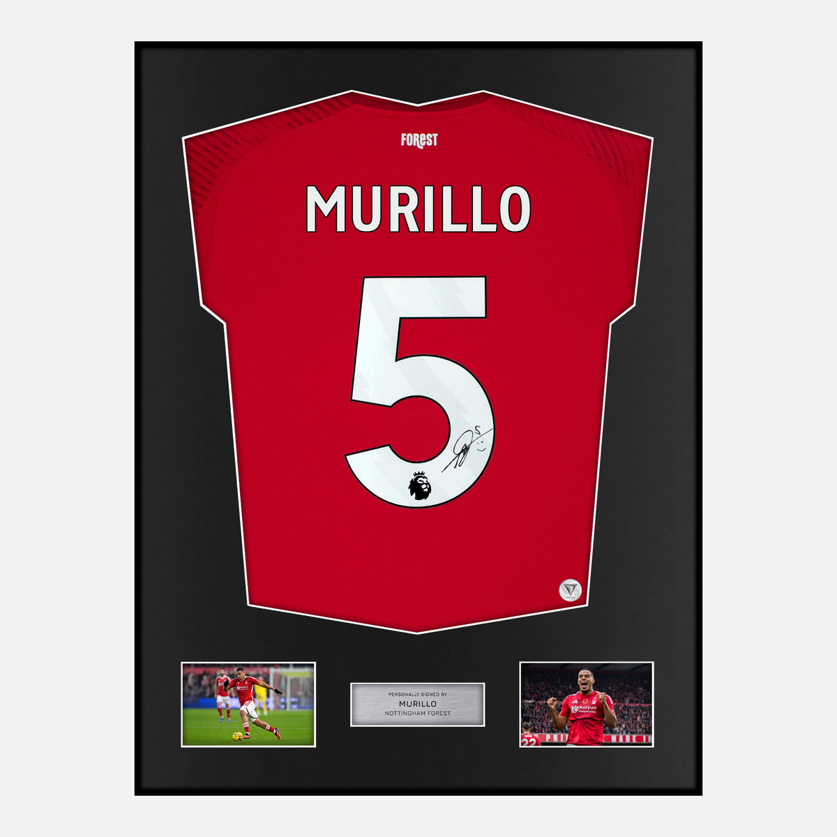 Framed Murillo Signed Nottingham Forest Shirt Home 2024-25 [Classic] — Verified autograph with NFC and certificate | The Vault