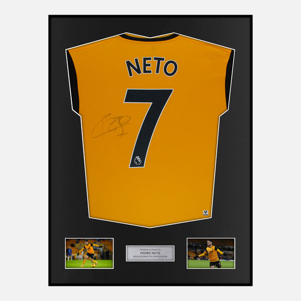 Framed Pedro Neto Signed Wolves Shirt 2020-21 Home [Modern]