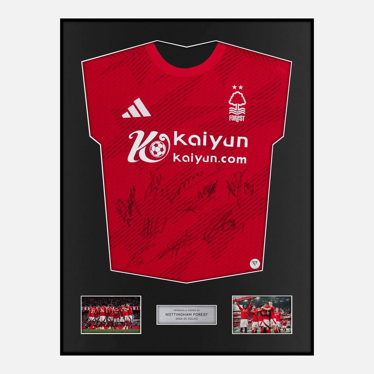 Framed Squad Signed Nottingham Forest Shirt 2024-25 Home [Classic] — Verified autograph with NFC and certificate | The Vault