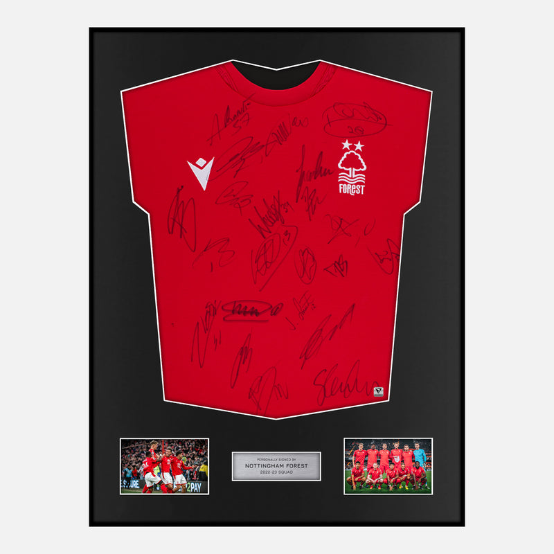 Framed Squad Signed Nottingham Forest Shirt 2022-23 Home [Modern]