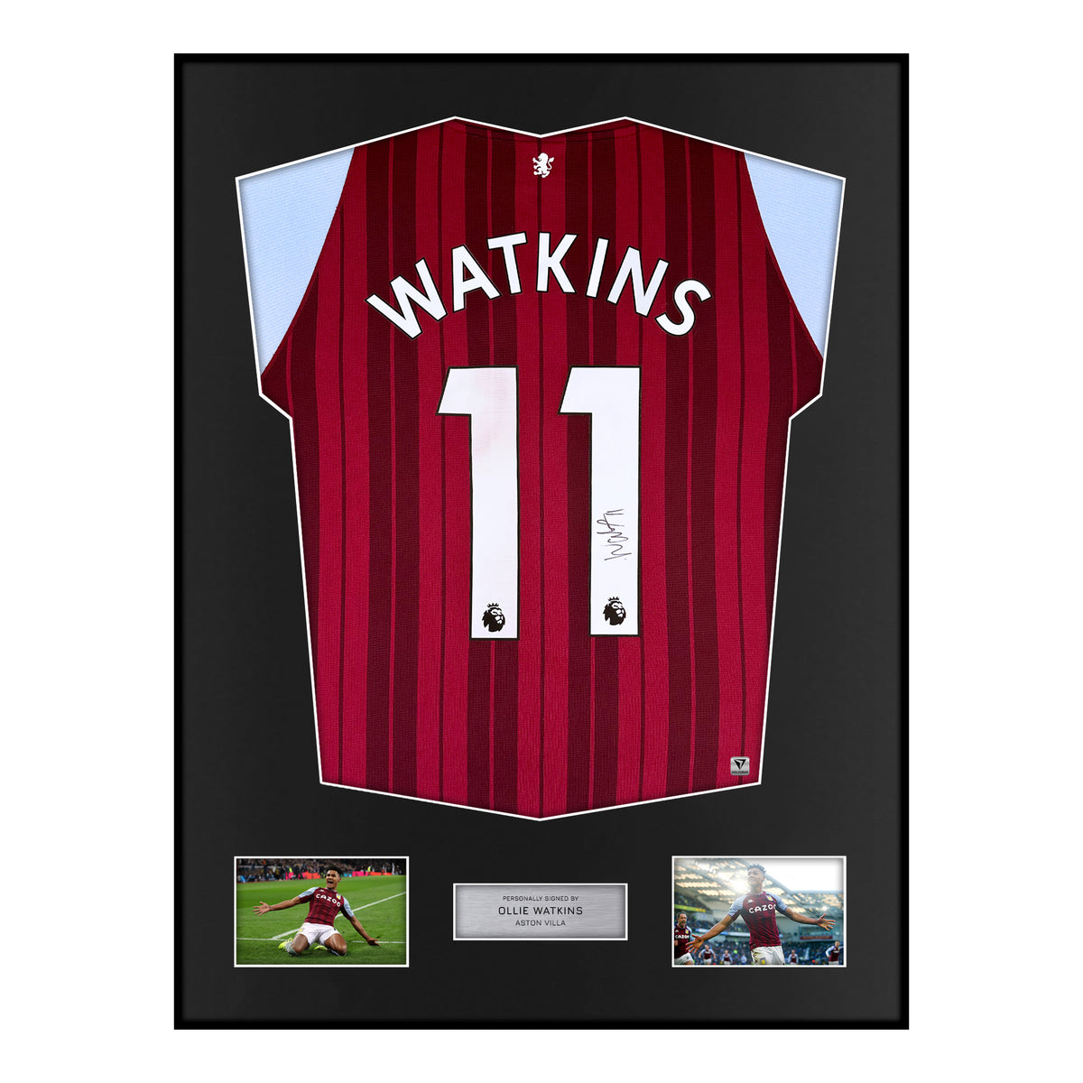 Framed Ollie Watkins Signed Aston Villa Shirt 2021-22 Home [Classic] — Verified autograph with NFC and certificate | The Vault