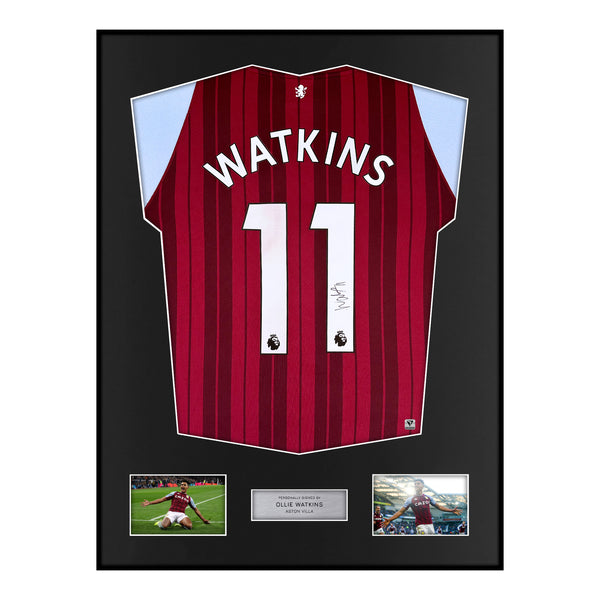 Framed Ollie Watkins Signed Aston Villa Shirt 2021-22 Home [Modern]