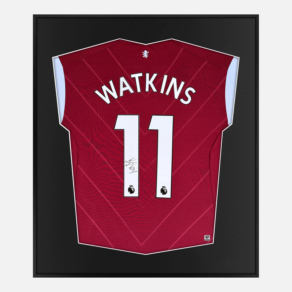 Framed Ollie Watkins Signed Shirt, Aston Villa Home [Lite] — Authentic signature with NFC and COA | The Vault