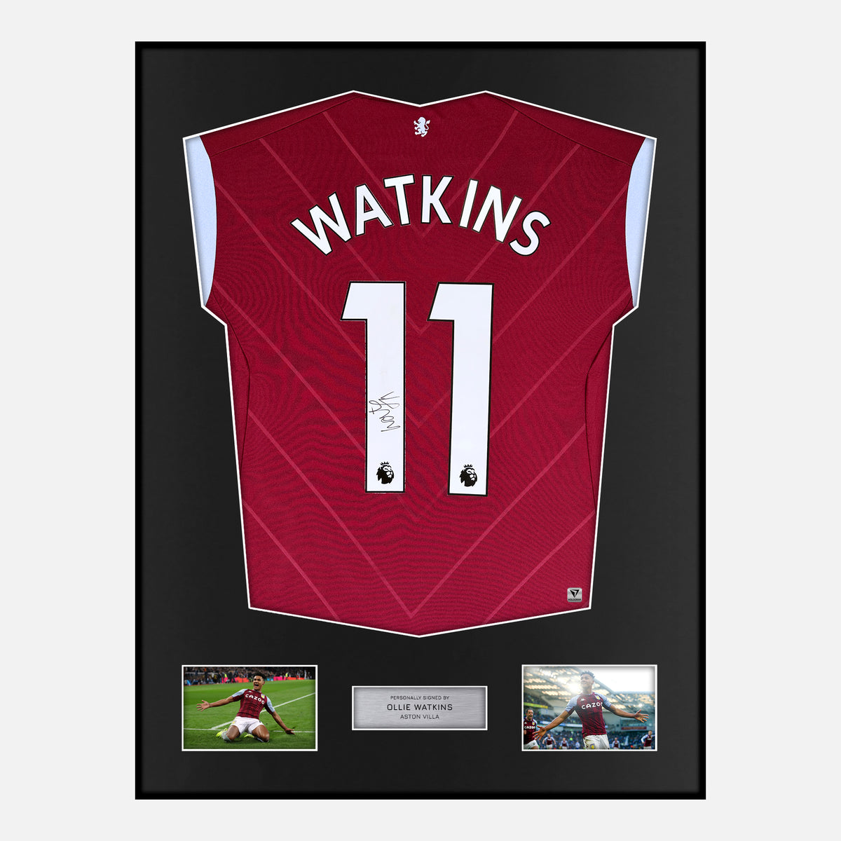 Framed Ollie Watkins Signed Aston Villa Shirt 2022-23 Home [Classic] — Verified autograph with NFC and certificate | The Vault