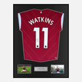Framed Ollie Watkins Signed Aston Villa Shirt 2022-23 Home [Classic]